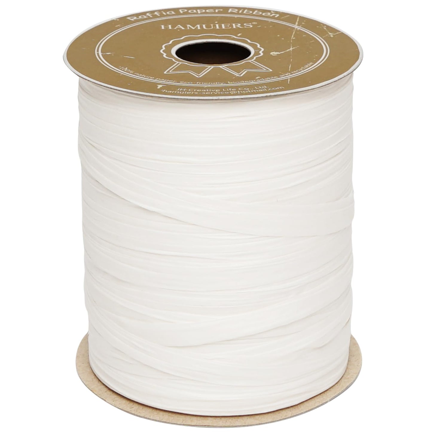 HAMUIERS White Raffia Ribbon, 1/4'' Wide, 100 Yards