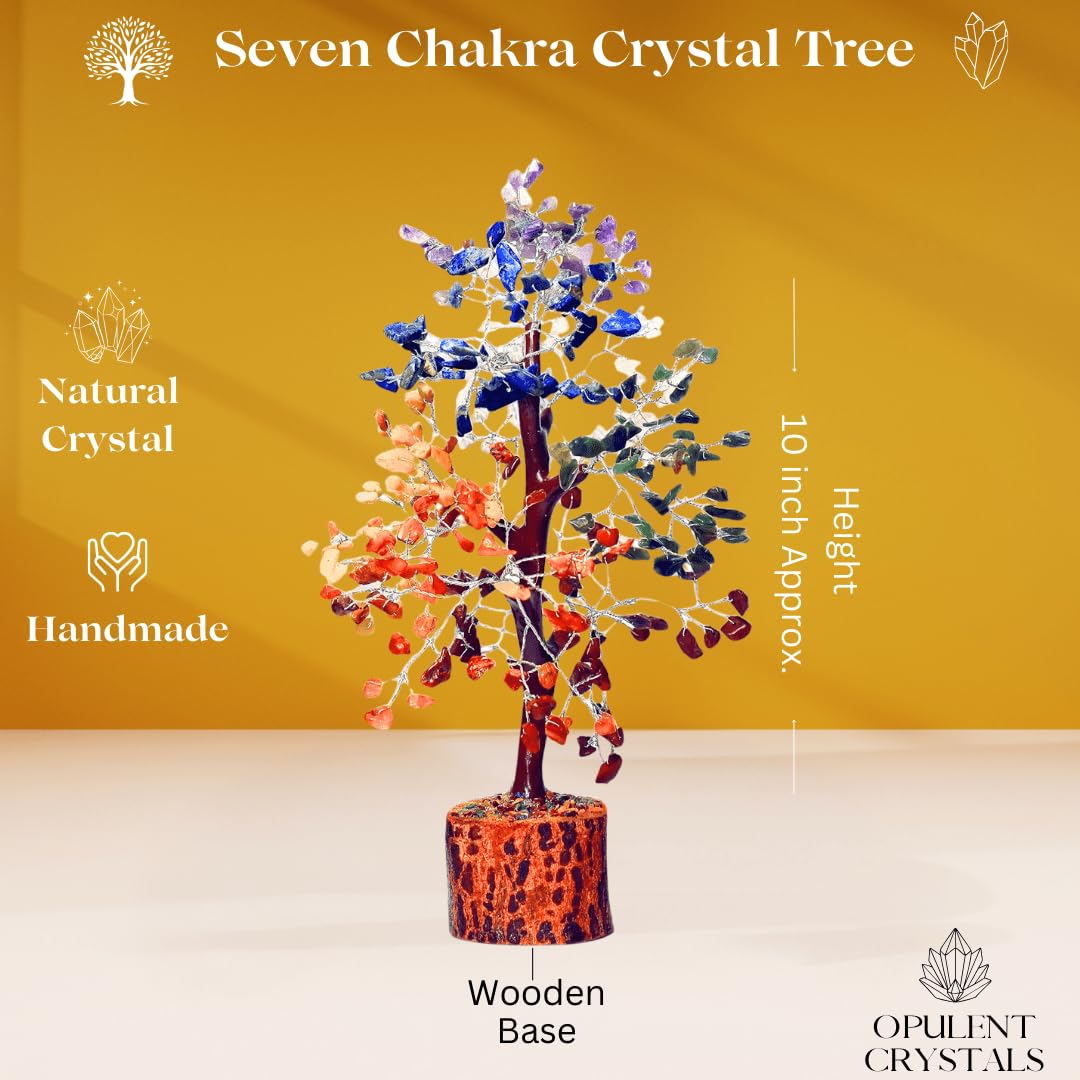 Crystal Tree of Life -7Chakra Tree-Healing Crystal Bonsai Tree-Birthday Gift for Women-Handmade Crystal Decor for Office Desk Decor,Home & Living Room Decor-PositiveEngery &Spiritual Gift for Mom