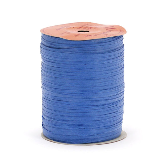 Berwick Offray Matte Royal Blue Raffia Ribbon, 1/4'' Wide, 100 Yards, 7MM