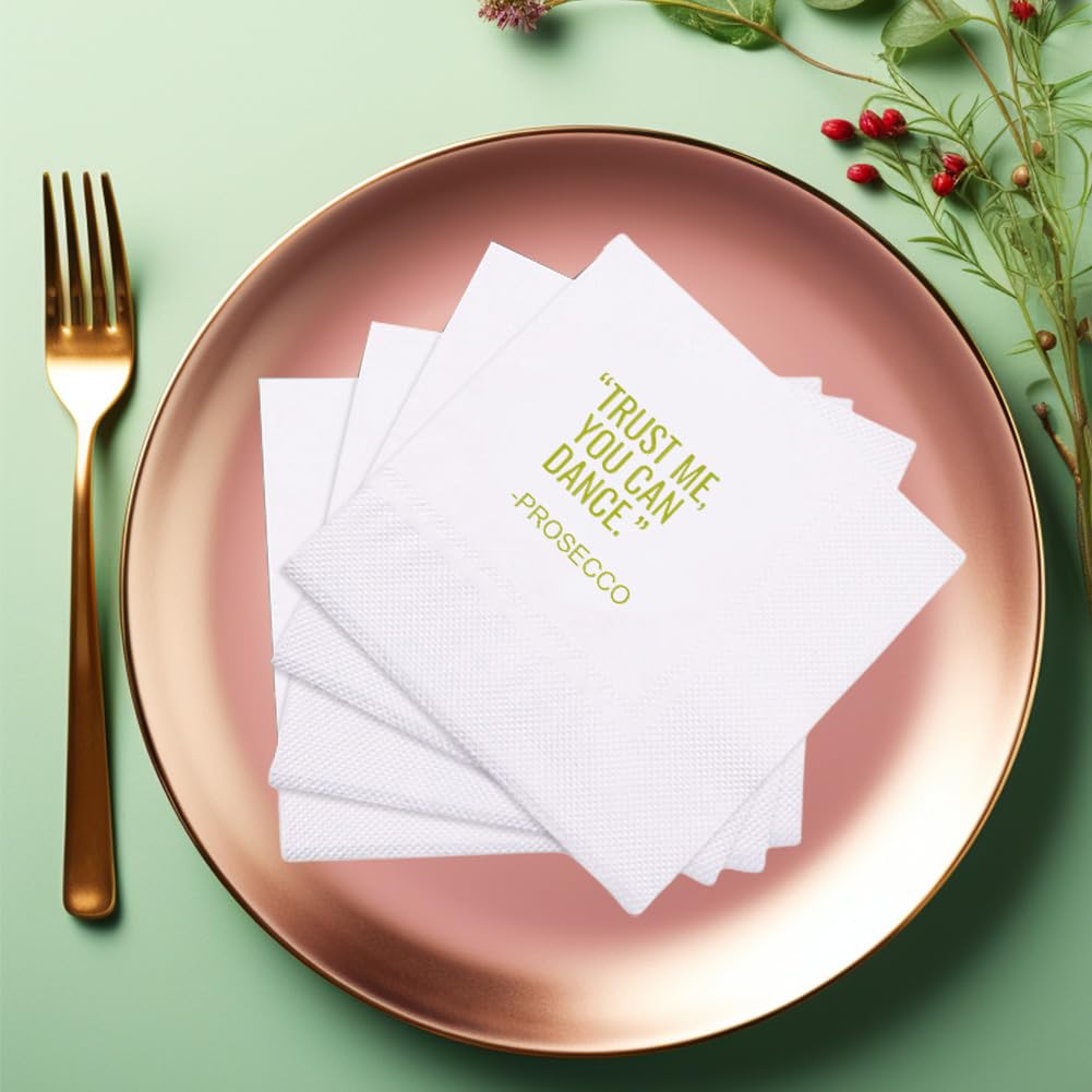 NEW YEARS: Trust Me You Can Dance Prosecco Paper Disposable Party Napkins (100 Pieces)