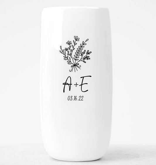 WEDDING: Personalized Ceramic Flower Vase With Wedding Date