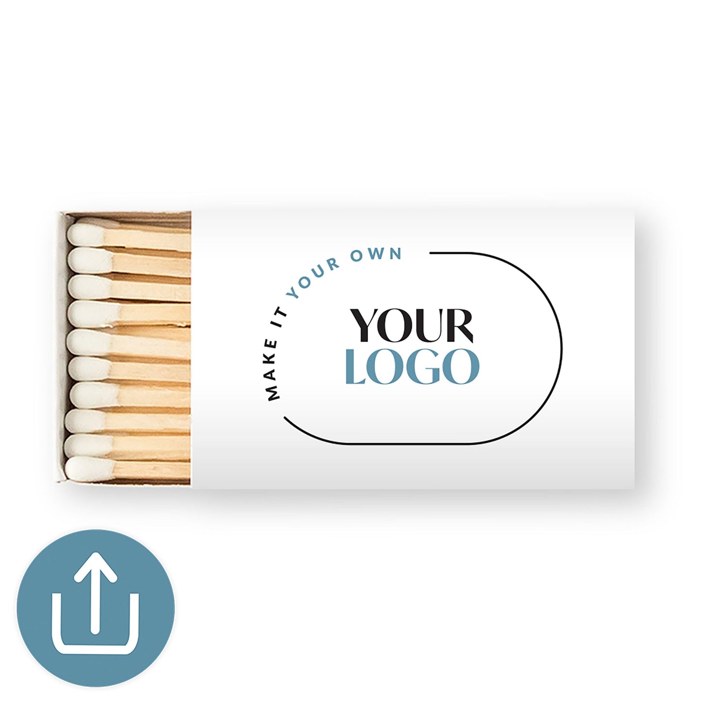 Weddingstar Matchboxes Stickers for Corporate Gift - Your Business Logo - Pack of 50 White