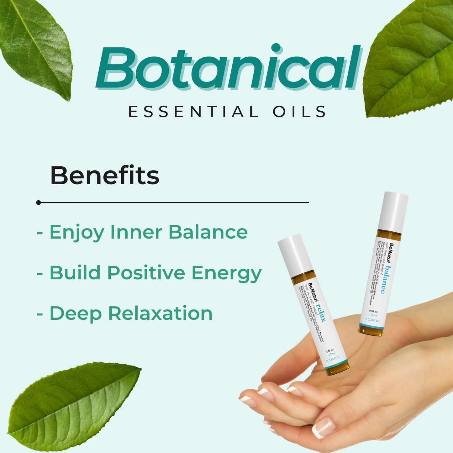 Benatu Natural Roll On Aromatherapy Essential Oils Set