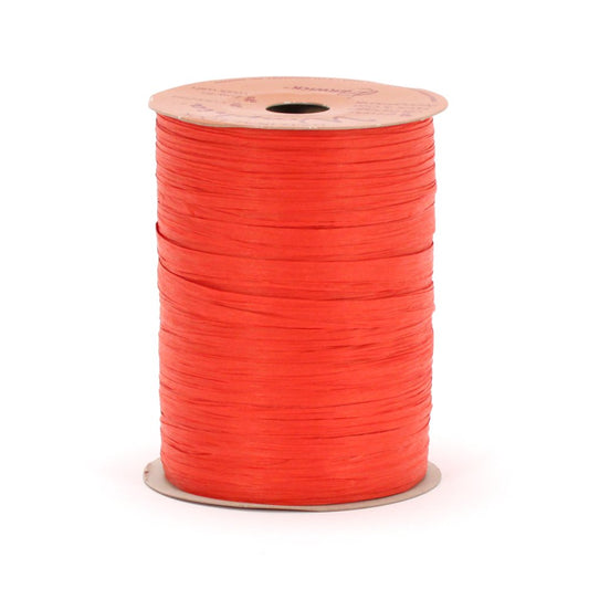 Berwick Offray Matte Imperial Red Raffia Ribbon, 1/4'' Wide, 100 Yards, 7MM