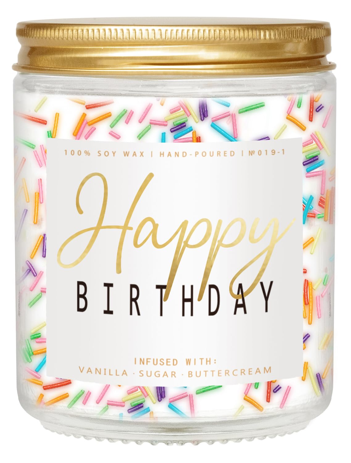 Vanilla Cream Birthday Candle with Sprinkles (7 oz)