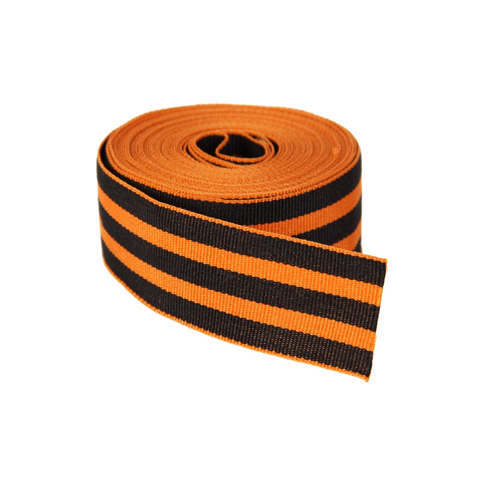 David Accessories Orange Black Stripes Grosgrain Ribbon, 1" Wide, 5 Yards