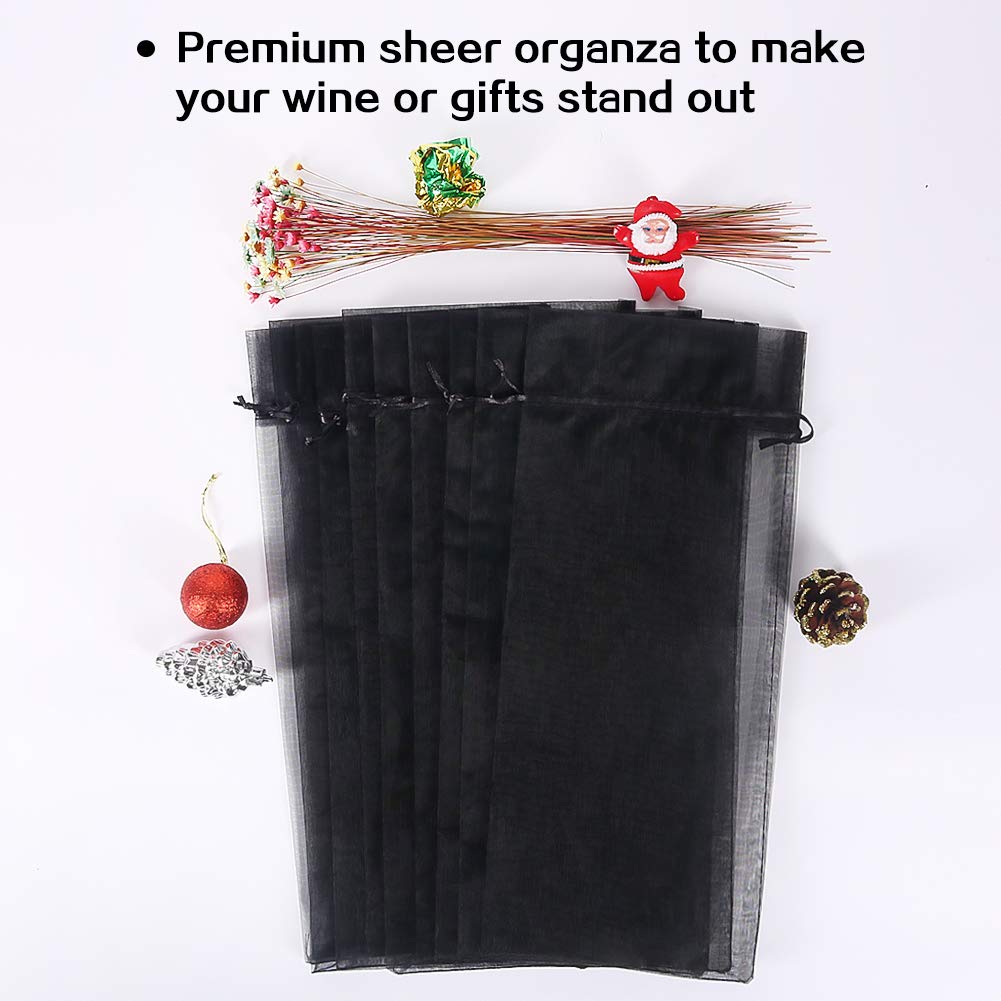 HRX Package Black Organza Wine Bags (30 Pieces)