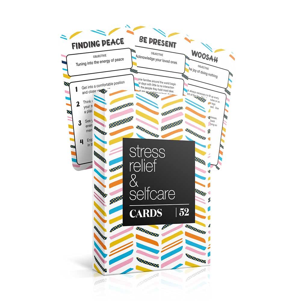 NEW LISTING: 52 Stress Less & Self Care Cards - Mindfulness & Meditation Exercises - Anxiety Relief & Relaxation