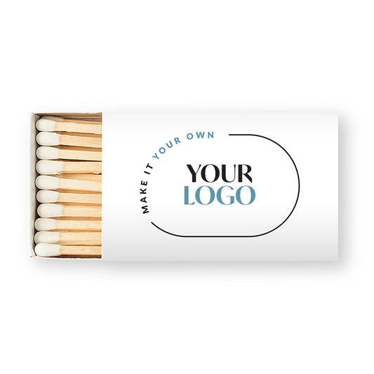 Weddingstar Matchboxes Stickers for Corporate Gift - Your Business Logo - Pack of 50 White