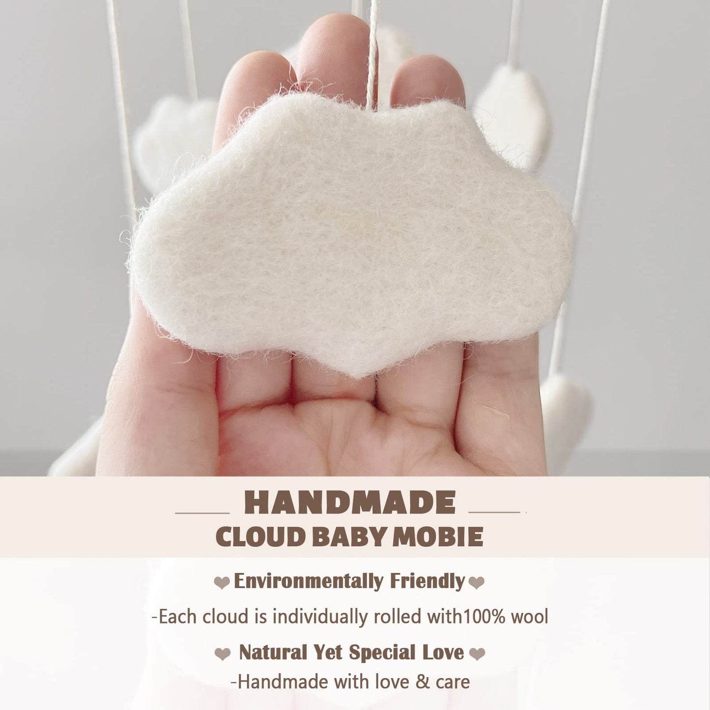 NEW BABY: Baby Felt Clouds Boho Crib Mobile