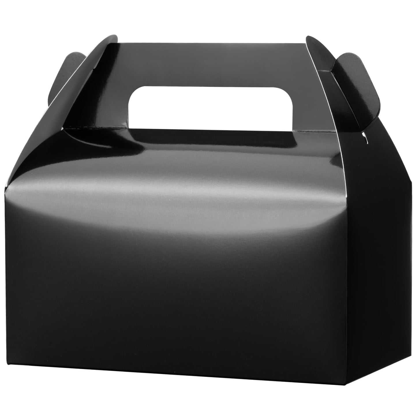 UnicoPak 30 Pack Black Gable Treat Boxes, Party Favor Boxes, Gift Boxes for Kids, for Snacks, Candy, Toys, Birthday Party, Wedding, Halloween, Christmas – 6.5x3.5x3.5 Inches