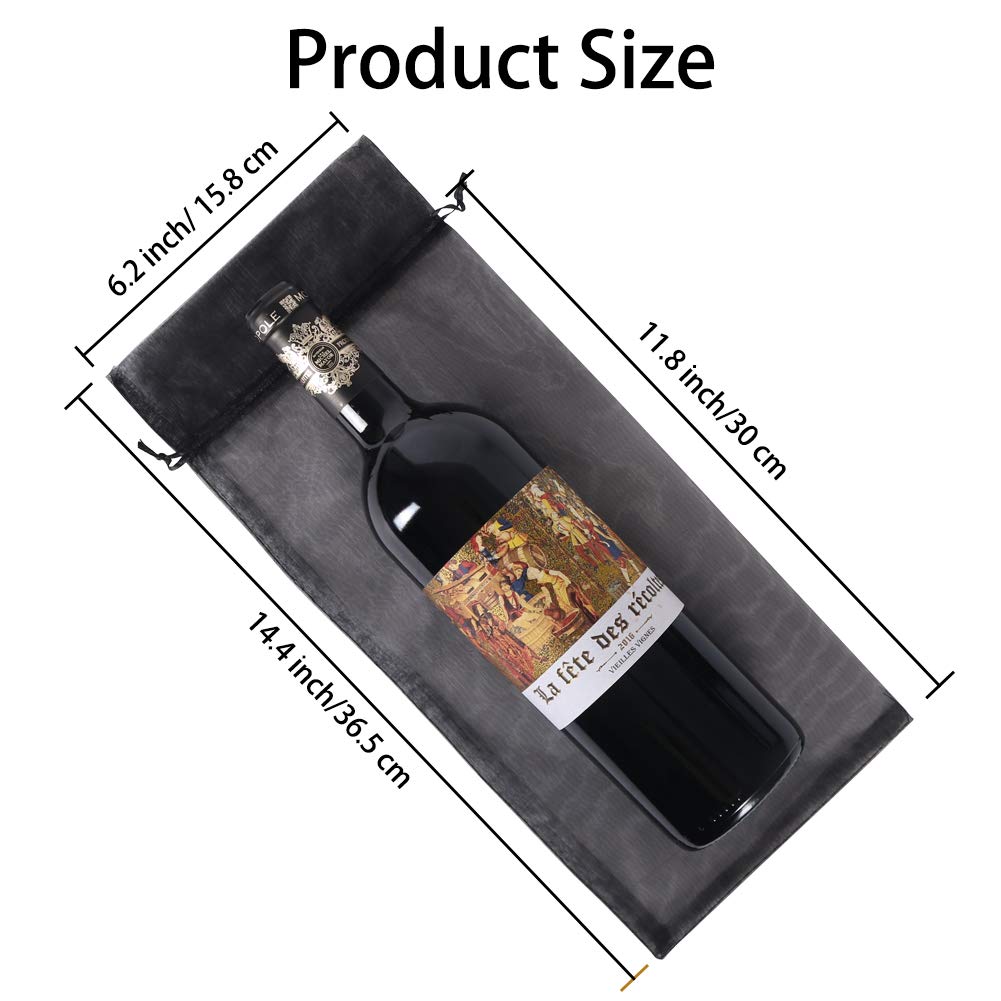 HRX Package Black Organza Wine Bags (30 Pieces)