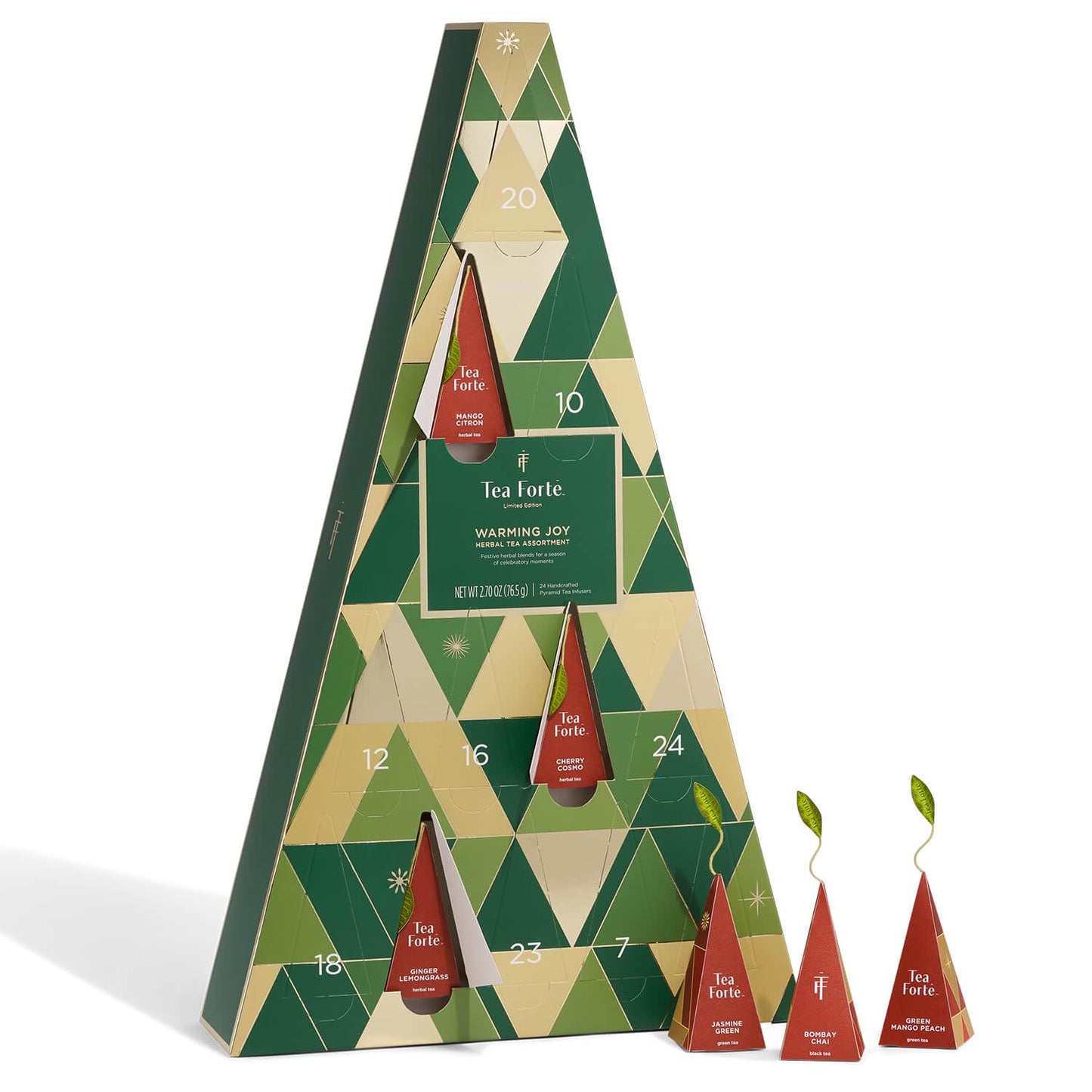 CHRISTMAS: Tea Forte Holiday Herbal Tea Advent Calendar (24 Pyramid Infuser Tea Bags)