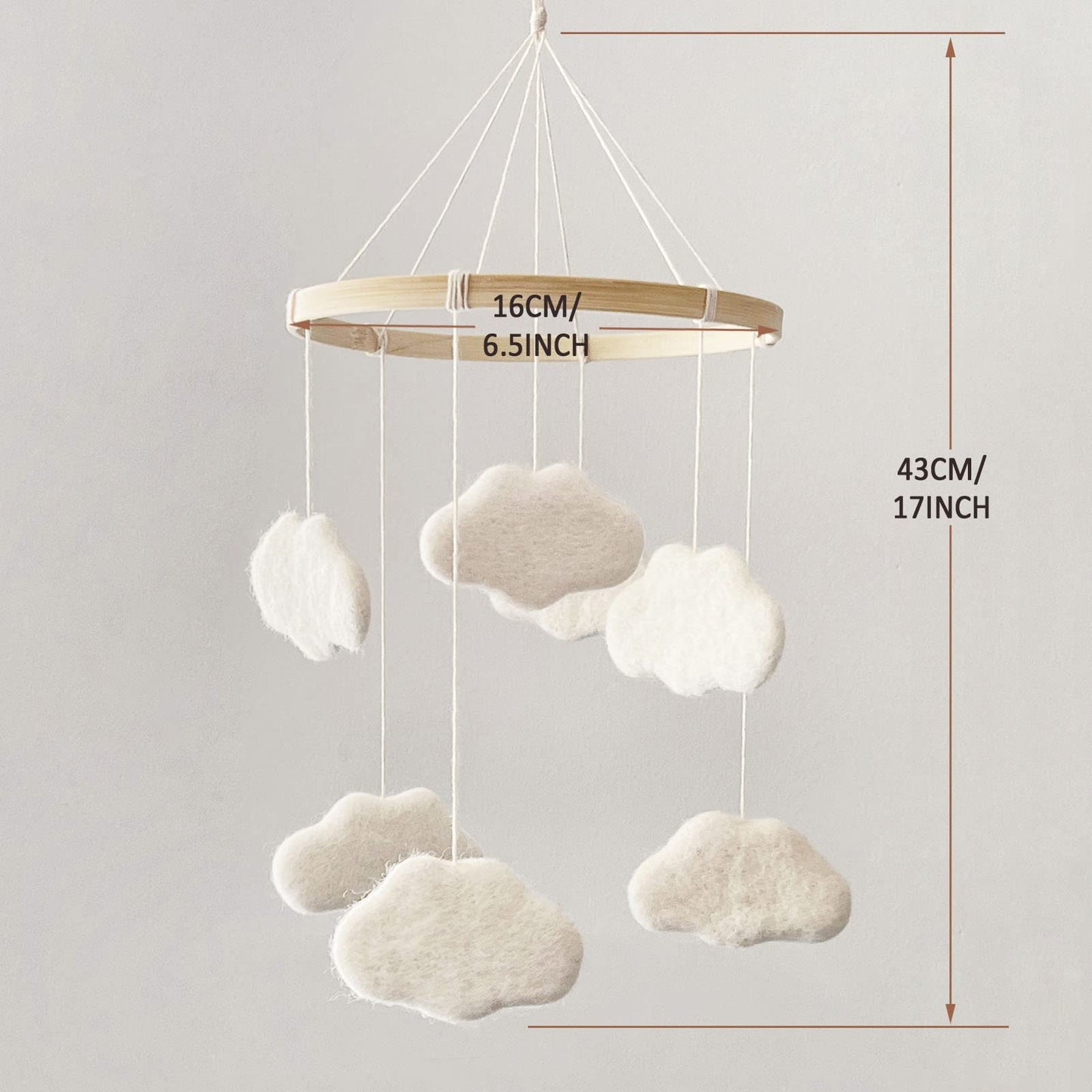 NEW BABY: Baby Felt Clouds Boho Crib Mobile