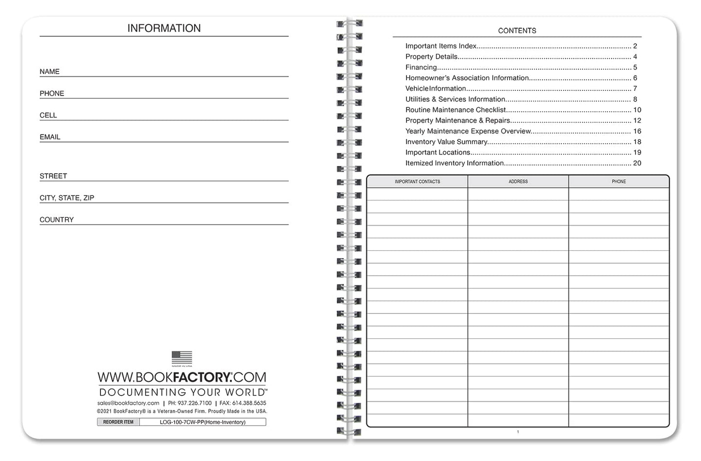 NEW LISTING: Home Inventory Record/Home Inventory Log Book