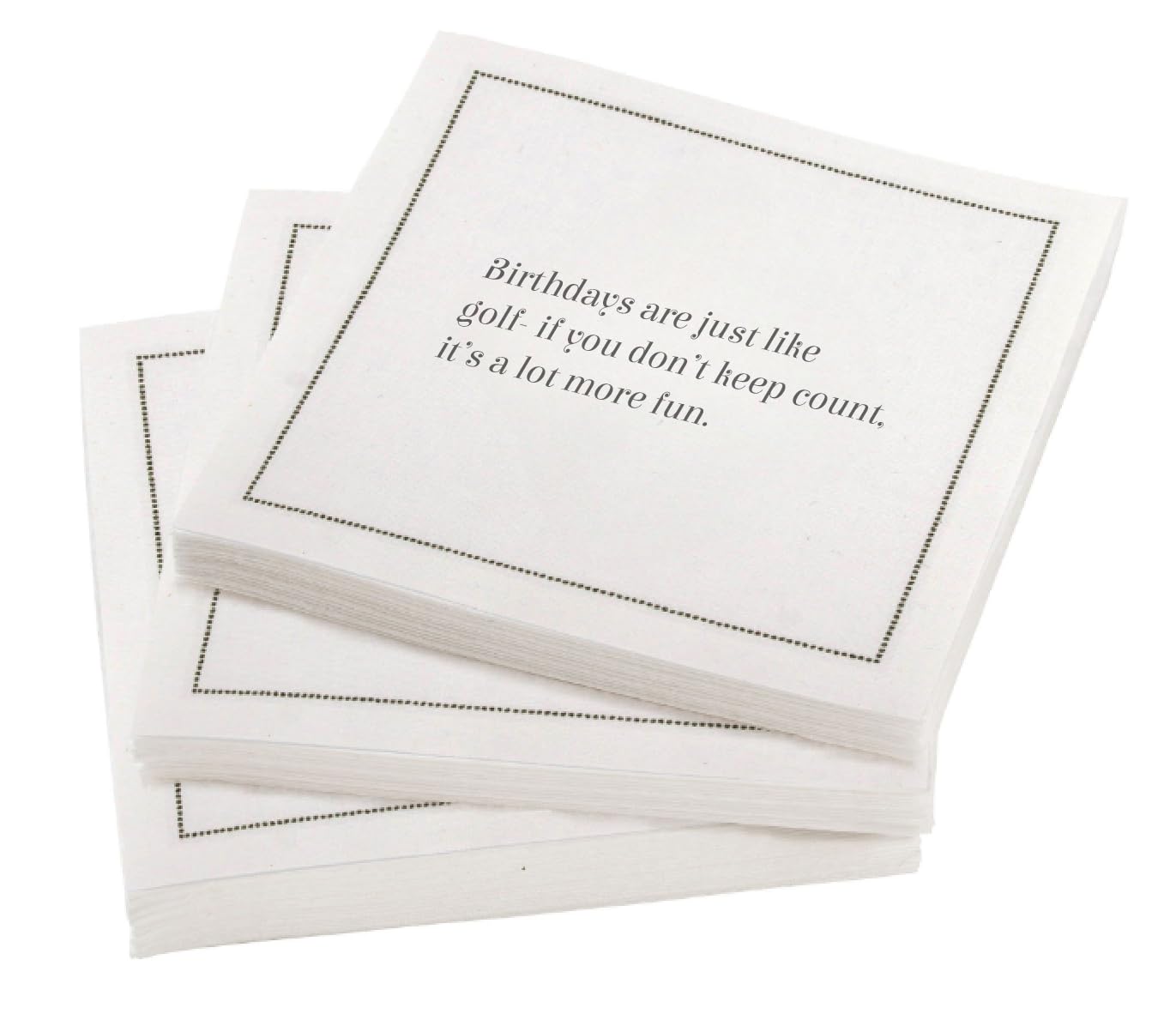 BIRTHDAY: Funny Birthday Quote Cotton Cocktail (4.3 x 4.3 in - 50 Per Roll)