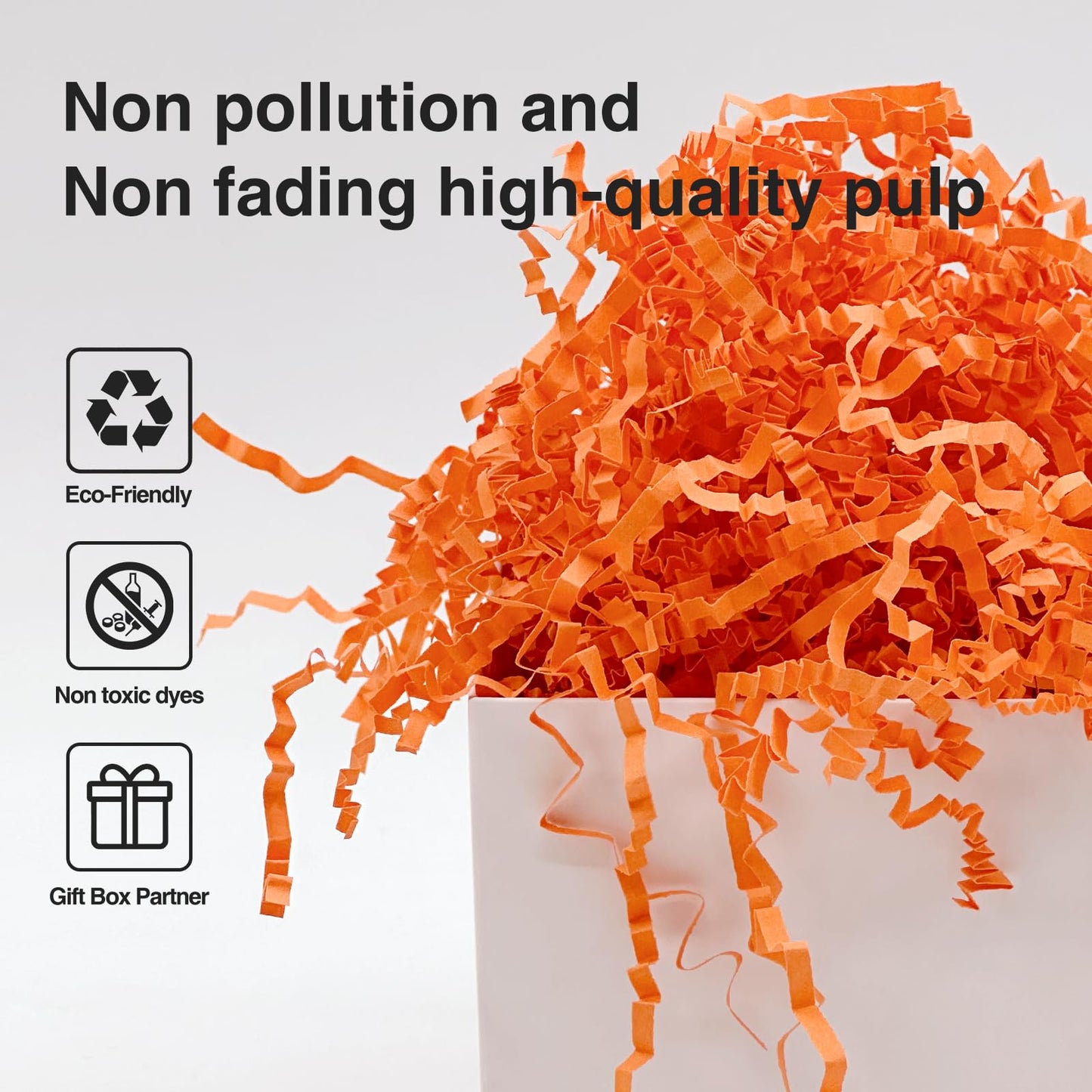 Corlcol Orange and Red Crinkle Cut Shredded Paper (1 LB)