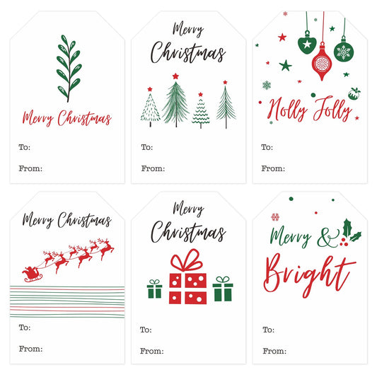 Anwyll 3" x 2" Christmas Gift Tags Stickers (120 pieces)