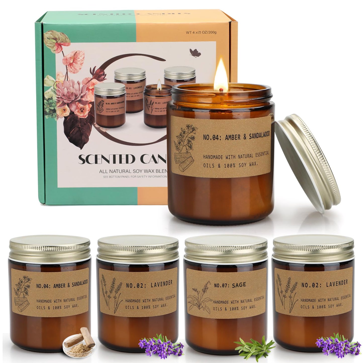 Aromatherapy Candle Gift Set (Pack of 4)