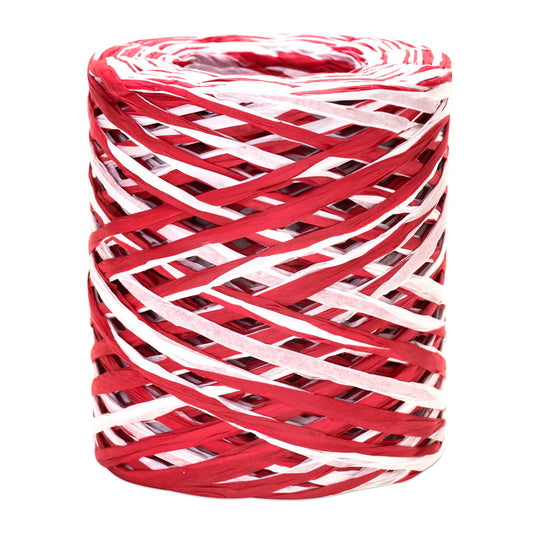 G2PLUS Red and White Raffia Ribbon (525 Feet)