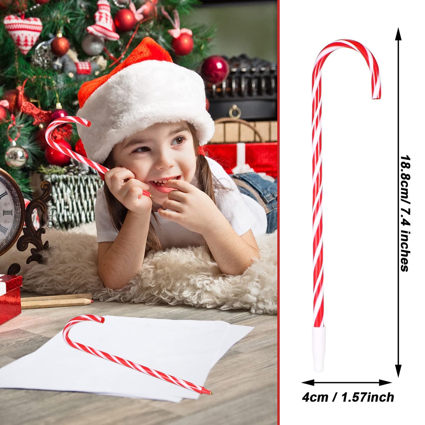 Meanplan Umbrella Candy Cane Ballpoint Pen with Black Ink (100 Count)