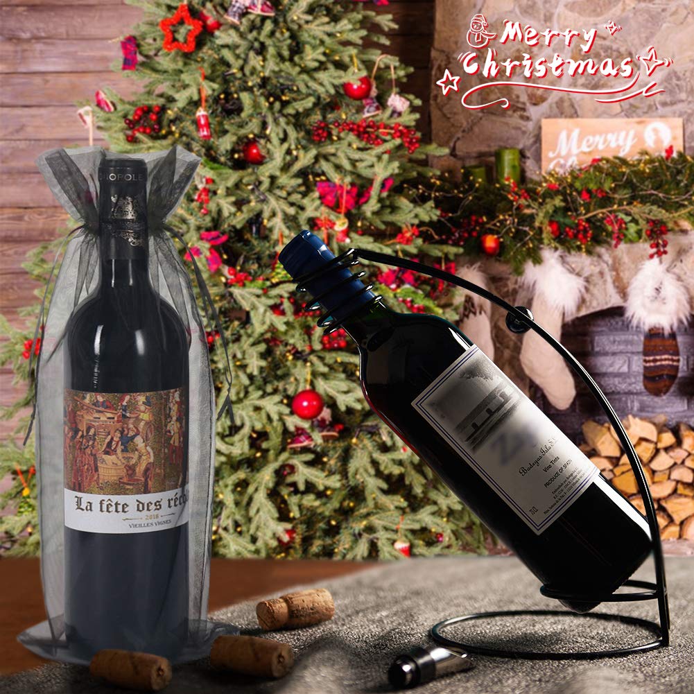 HRX Package Black Organza Wine Bags (30 Pieces)