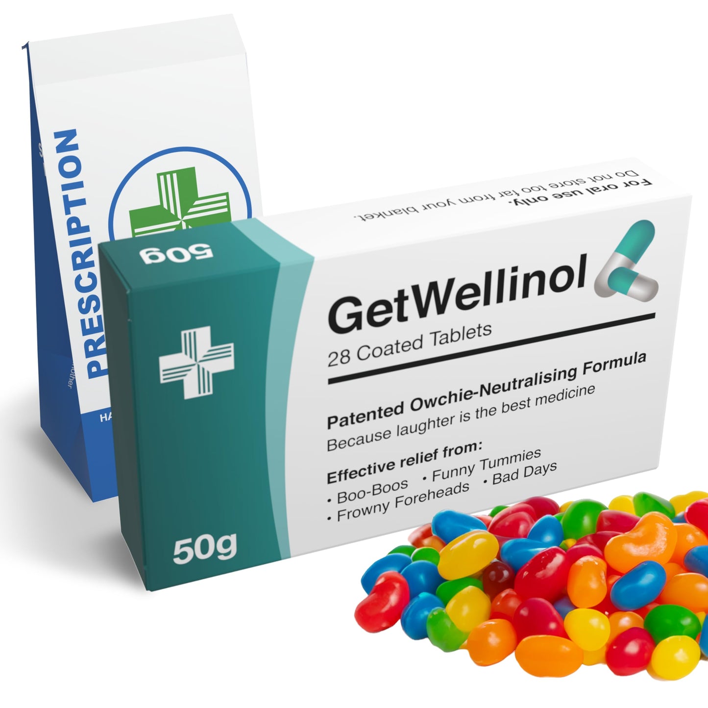 GET WELL: Funny Joke Pill Box with Edible Candy