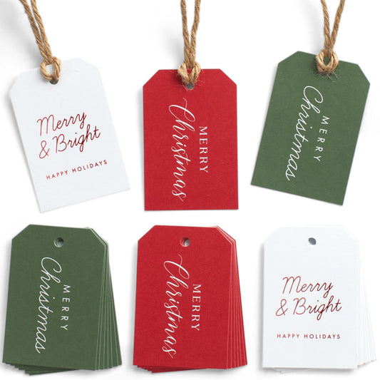 Modern Christmas Gift Tags (48 Labels and Ties)