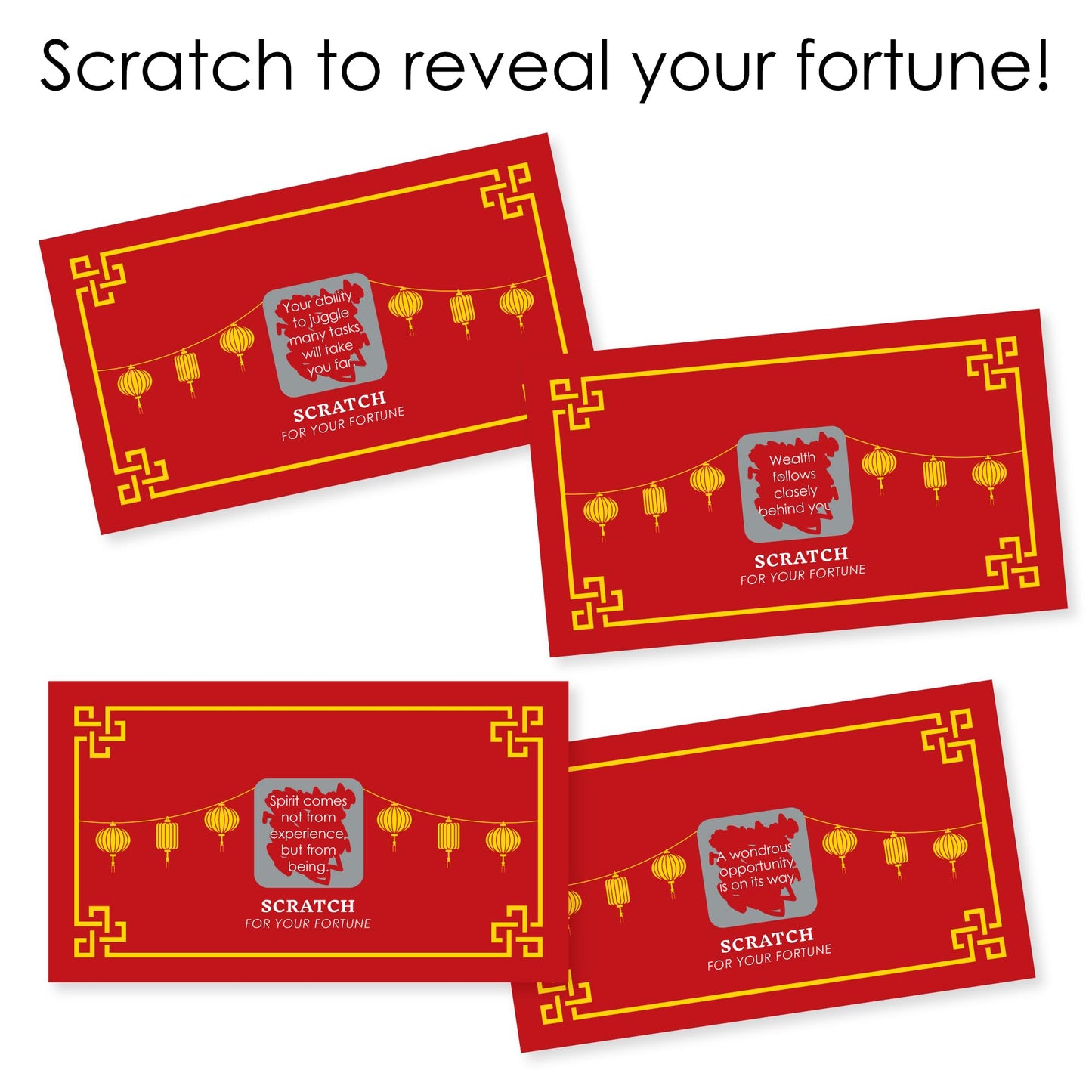 NEW YEAR: 2025 Year of The Snake Game Scratch Off Fortune Cards  (22 Count)