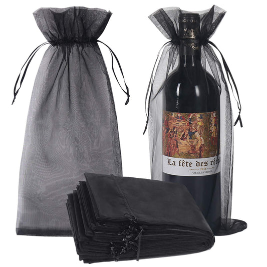 HRX Package Black Organza Wine Bags (30 Pieces)