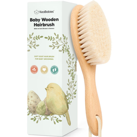 NEW BABY: Baby Hair Brush with Soft Goat Bristles