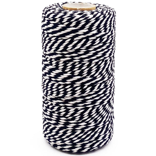 Black and White Cotton Baker String, 2mm Thick, 328 Feet