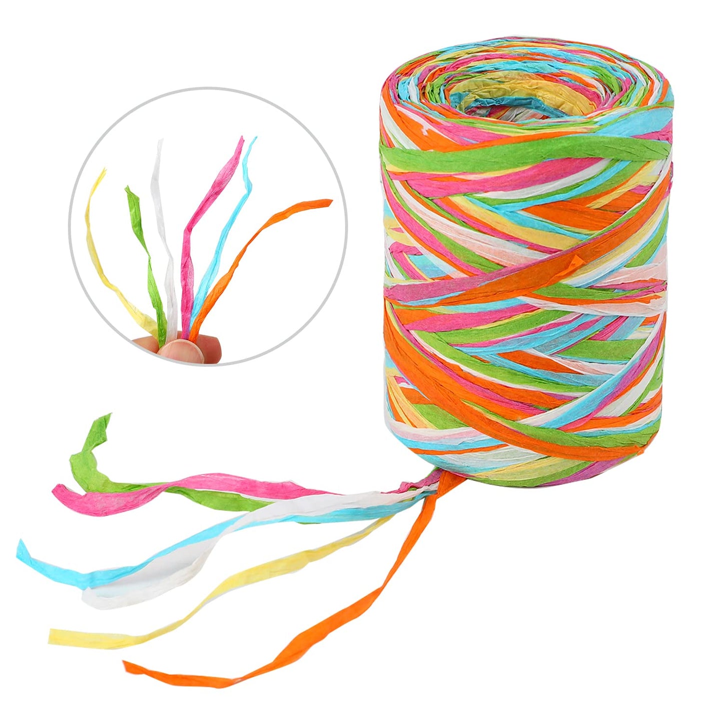 FOIMAS Colored Raffia Paper Ribbon (262 ft)