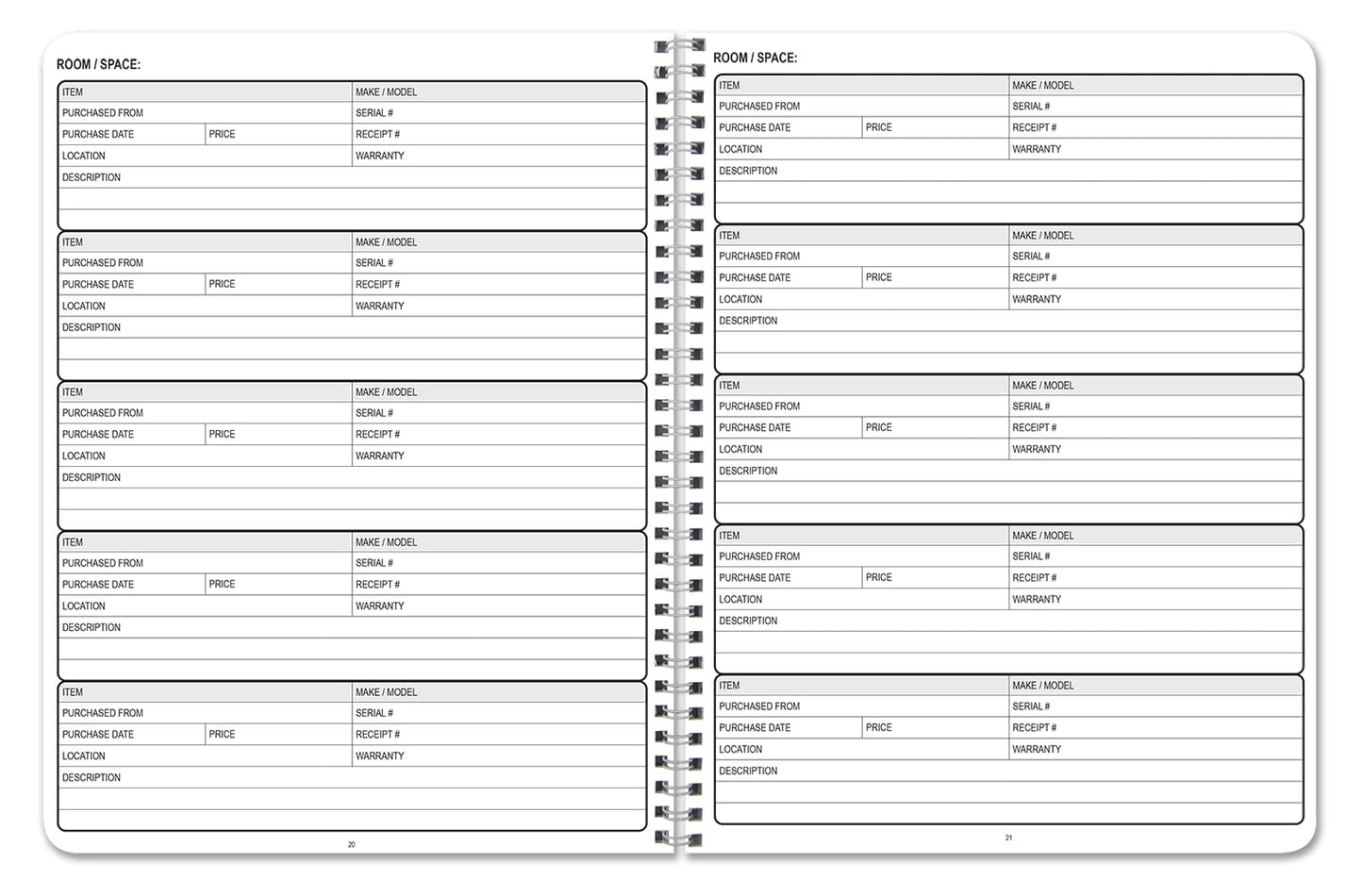 NEW LISTING: Home Inventory Record/Home Inventory Log Book