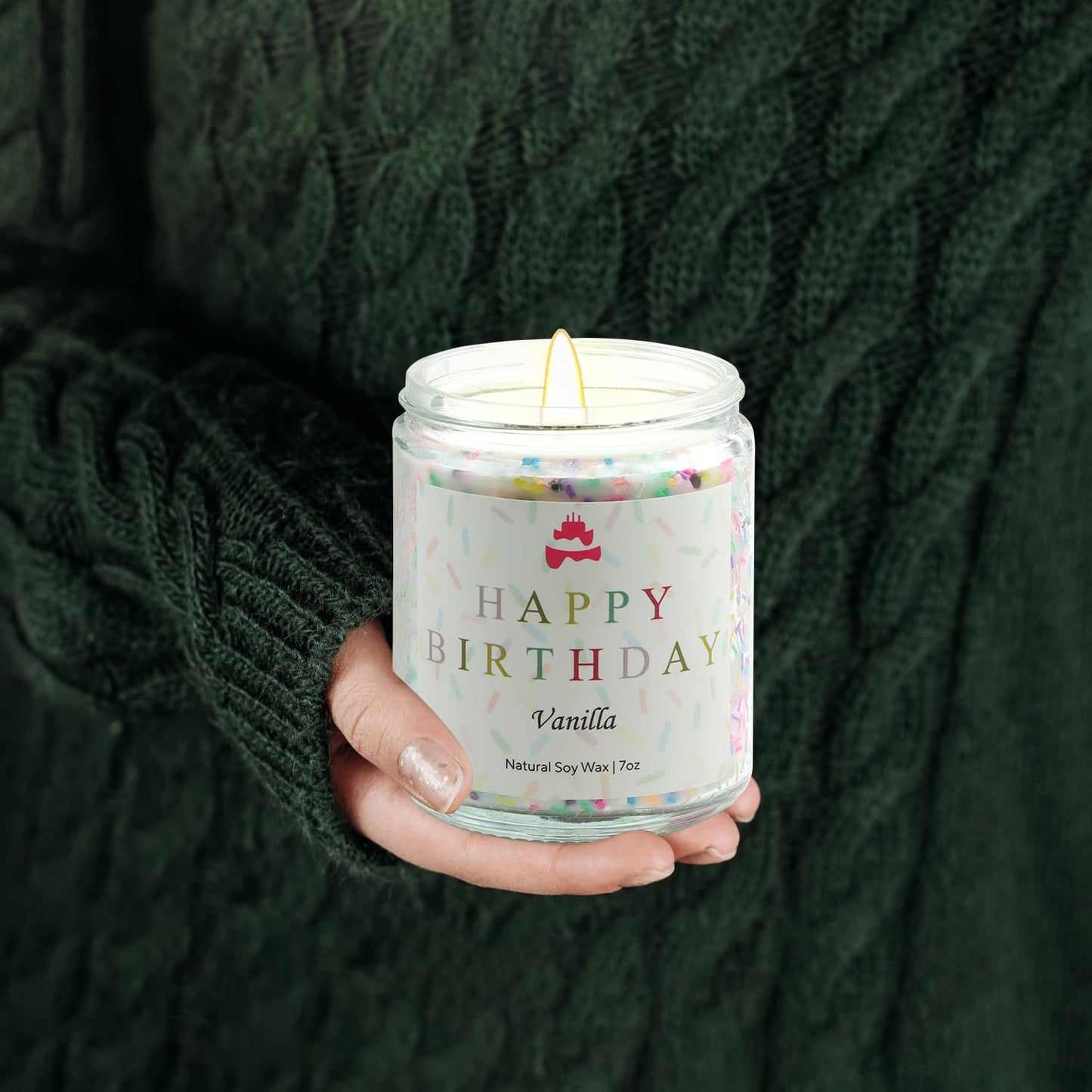 Happy Birthday Natural Soy Wax Vanilla Scented Candle