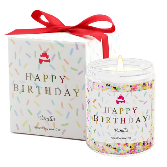 Happy Birthday Natural Soy Wax Vanilla Scented Candle