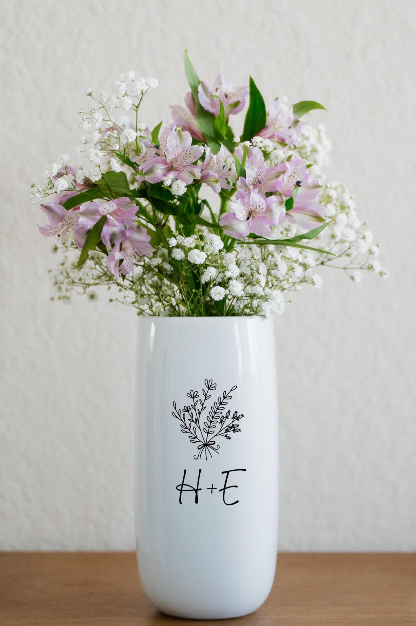 WEDDING: Personalized Ceramic Flower Vase With Wedding Date