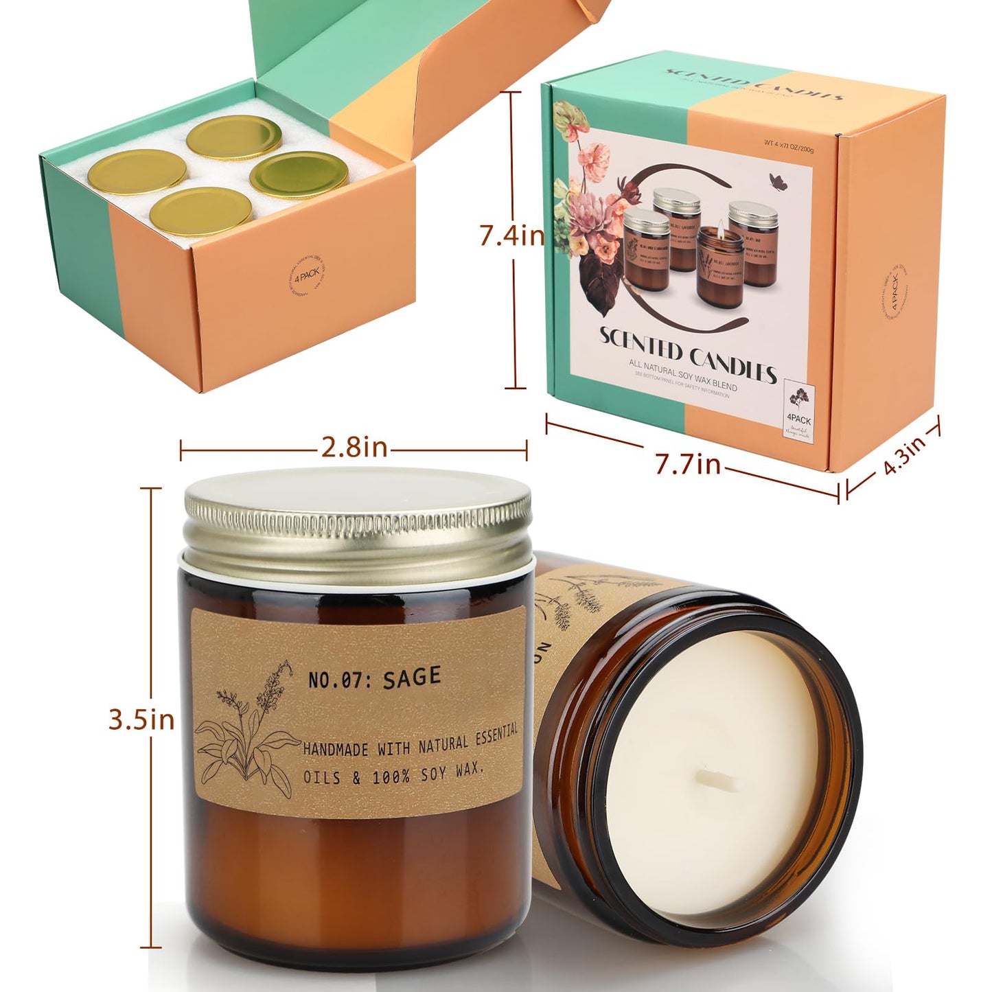 Aromatherapy Candle Gift Set (Pack of 4)