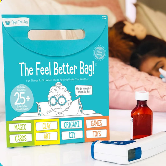 Open the Joy Feel Better Bag:  Kids' Get Well Soon Gift Basket