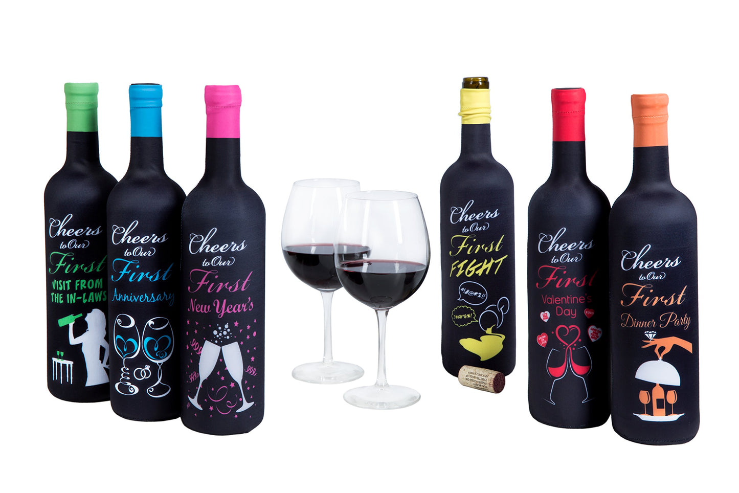 WEDDING: Tipsy Toasts: The Original First Year of Marriage Milestones Wine Bottle Covers