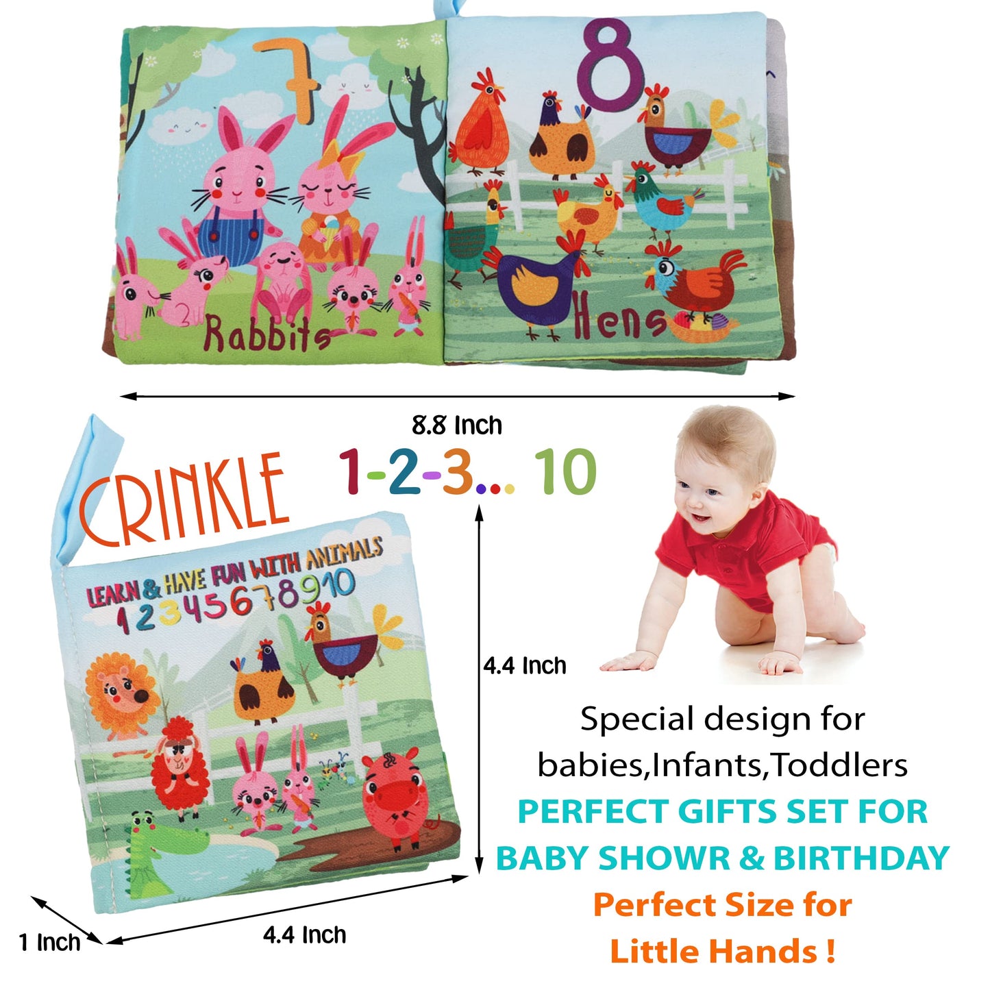 NEW BABY: Touch and Feel Cloth Crinkle Books for Babies (6 Books)