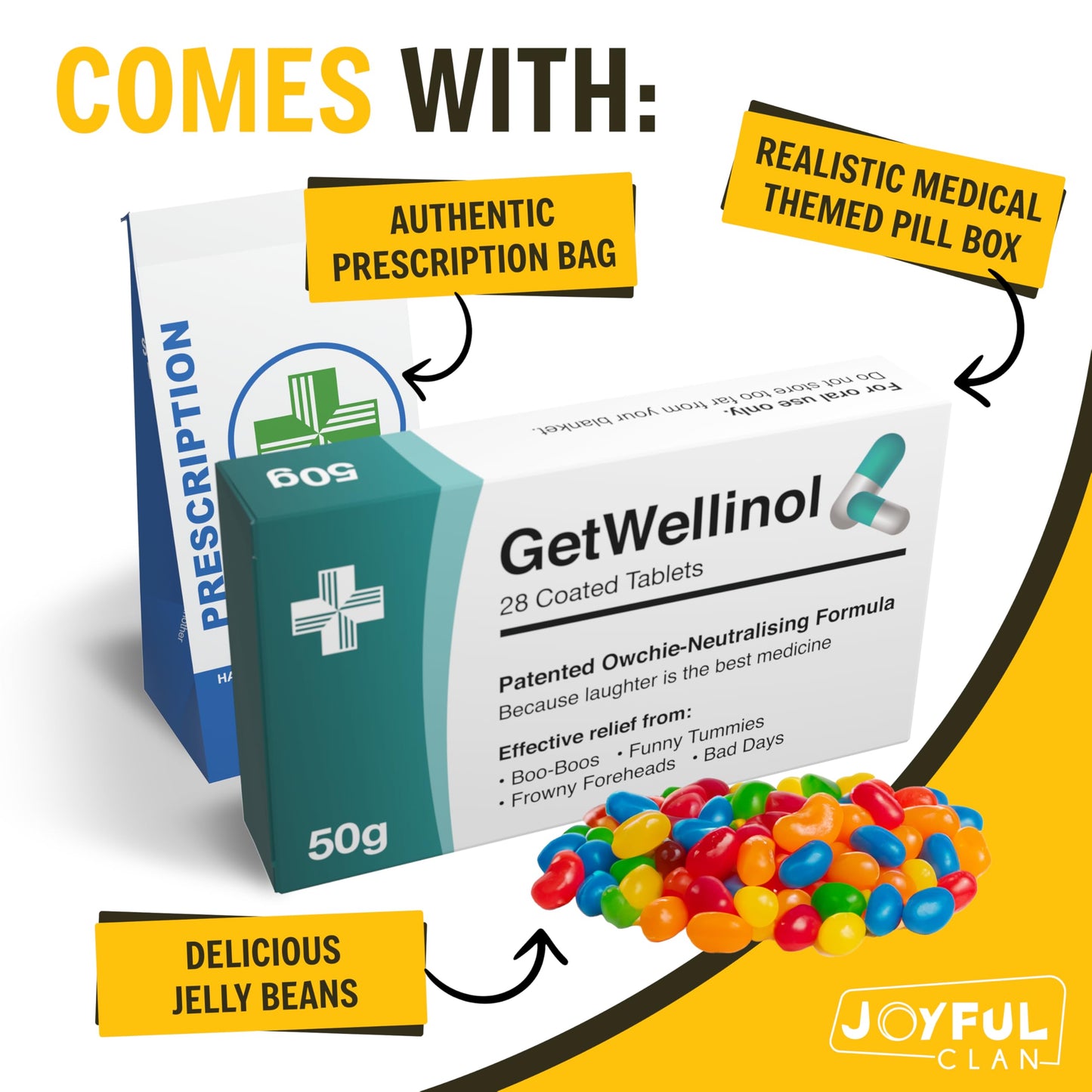 GET WELL: Funny Joke Pill Box with Edible Candy