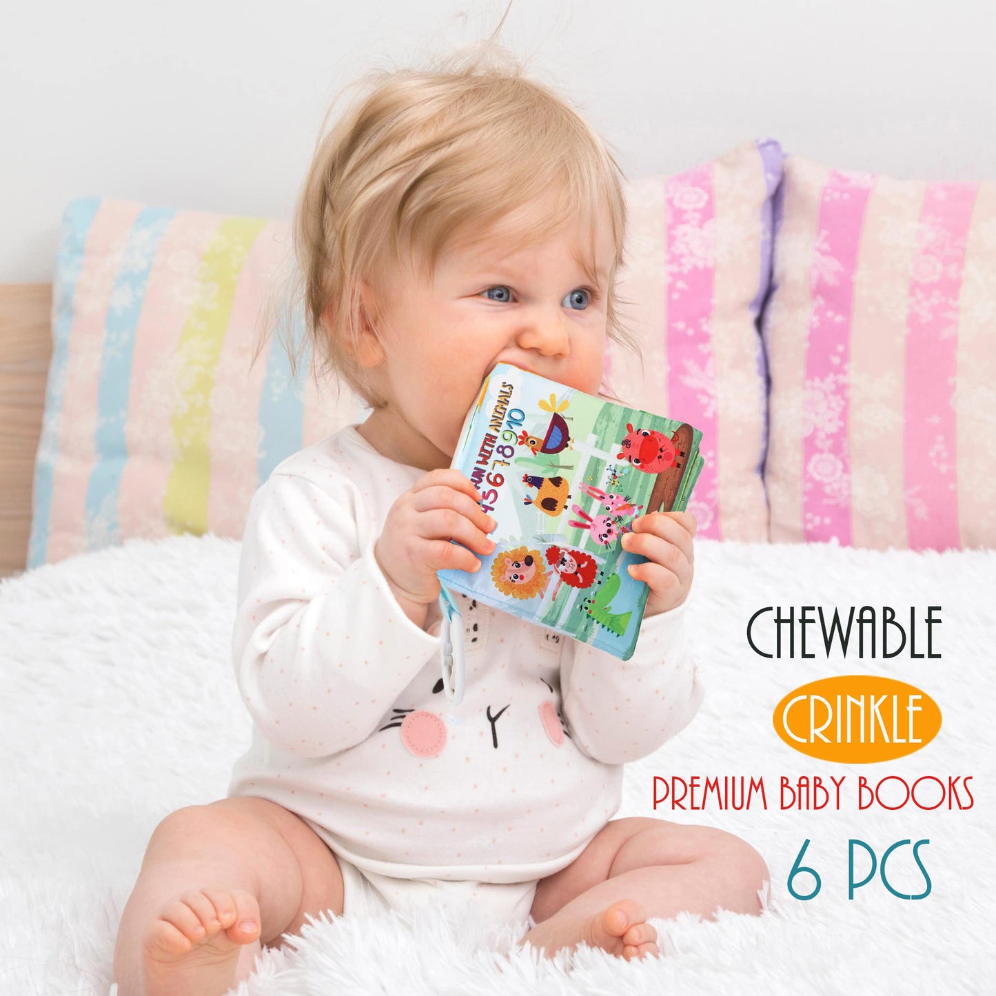 NEW BABY: Touch and Feel Cloth Crinkle Books for Babies (6 Books)