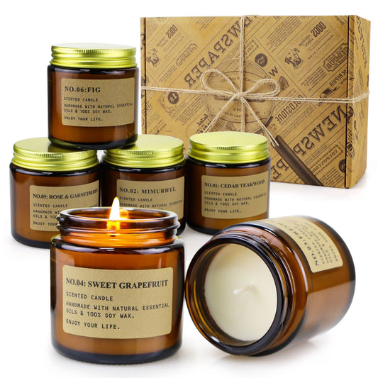 6 Pack Scented Aromatherapy Candle Gift Set