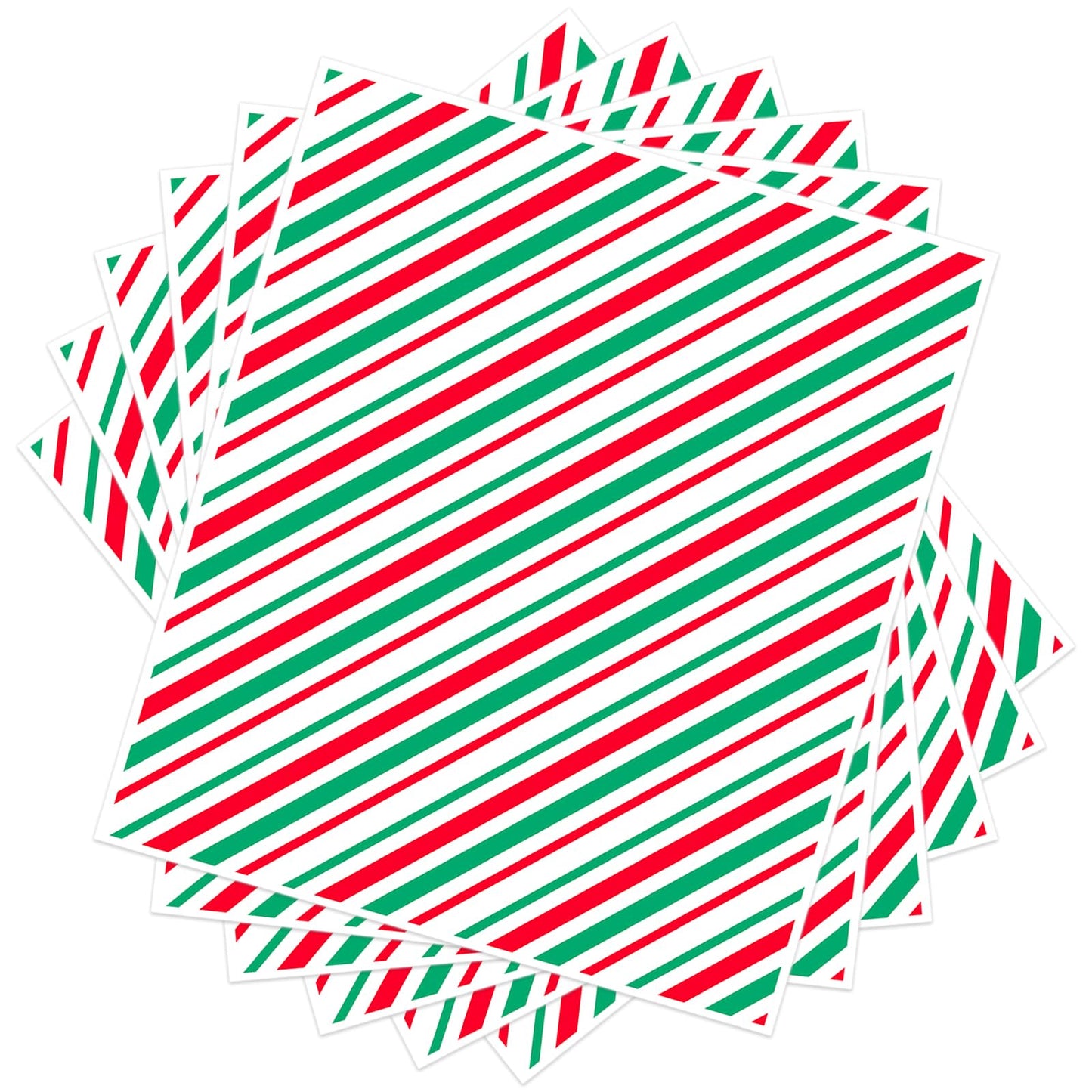 Zezzxu 100 Sheets Christmas Wax Paper - Red and Green Stripe Xmas Deli Food Wrapping Paper Grease Resistant Basket Liners for Sandwich, Candy, Cookie (9.8 x 8.5 Inches)