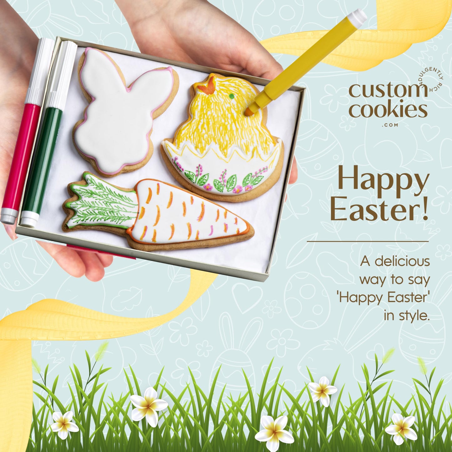 EASTER: Happy Easter Gourmet Sugar Cookie Decorating Kit