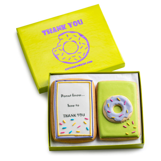 THANK YOU: Gourmet Cookie Hand Decorated Vanilla Sugar Cookies