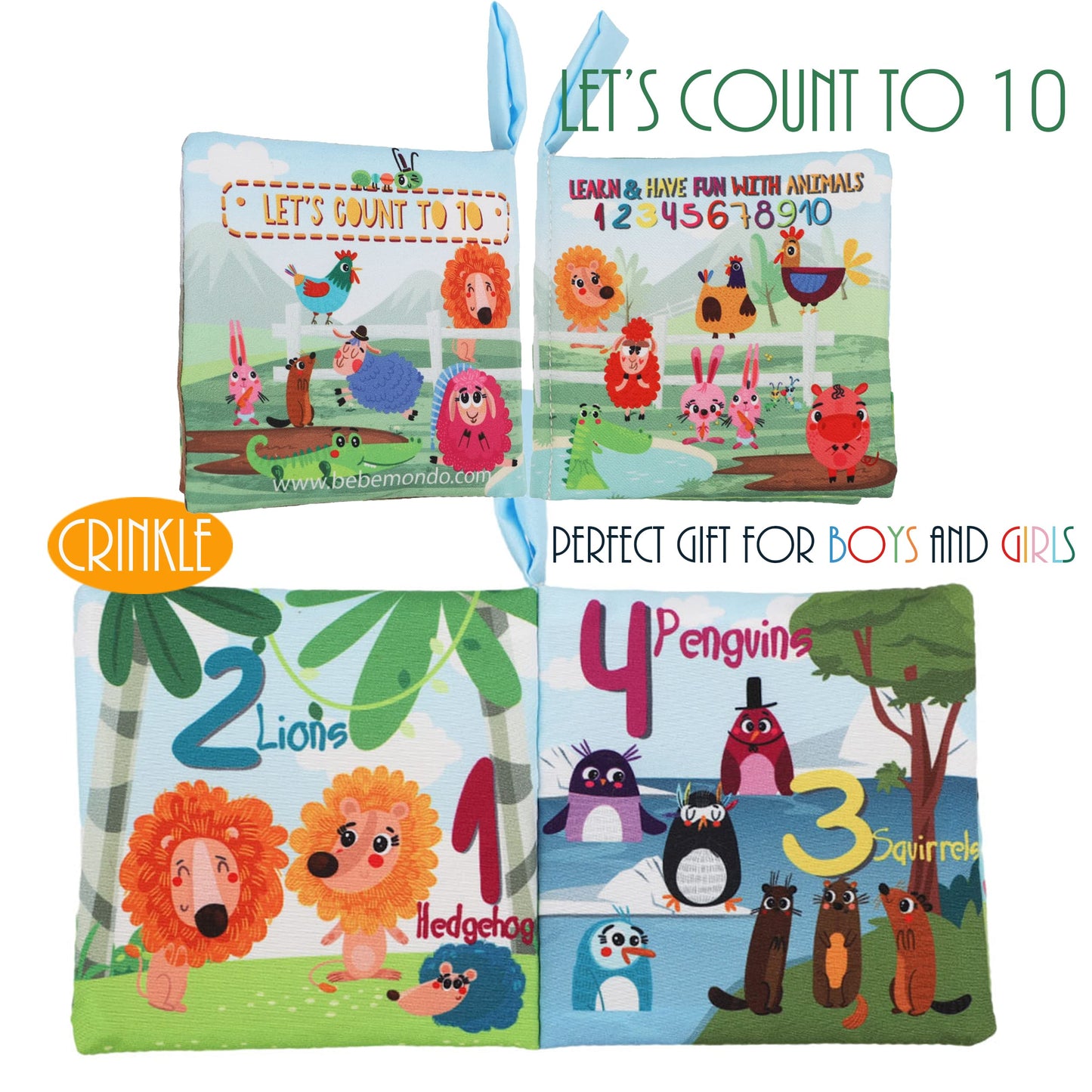 NEW BABY: Touch and Feel Cloth Crinkle Books for Babies (6 Books)