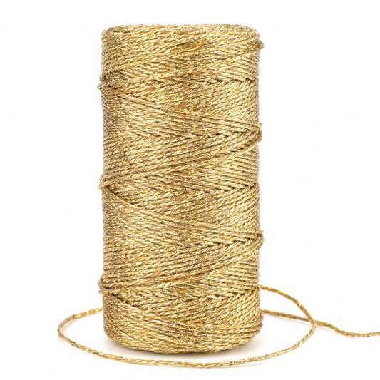 KINGLAKE Gold Twine Metallic Bakers String (328 Feet)