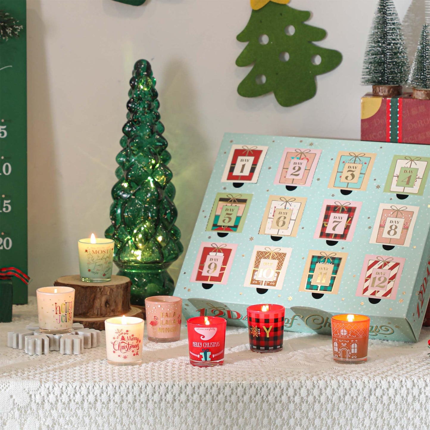 CHRISTMAS: 12 Days Christmas Soy Wax Scented Candles Advent Calendar